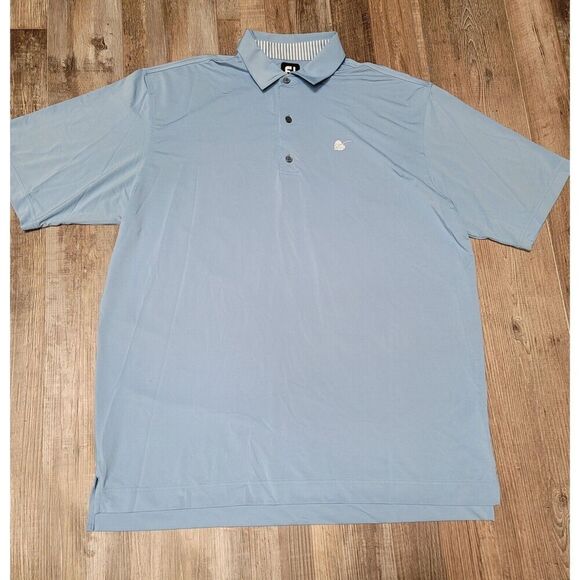 FootJoy Mens Polo Golf Short Sleeve Shirt Blue Polyester Size XXL - Picture 1 of 8